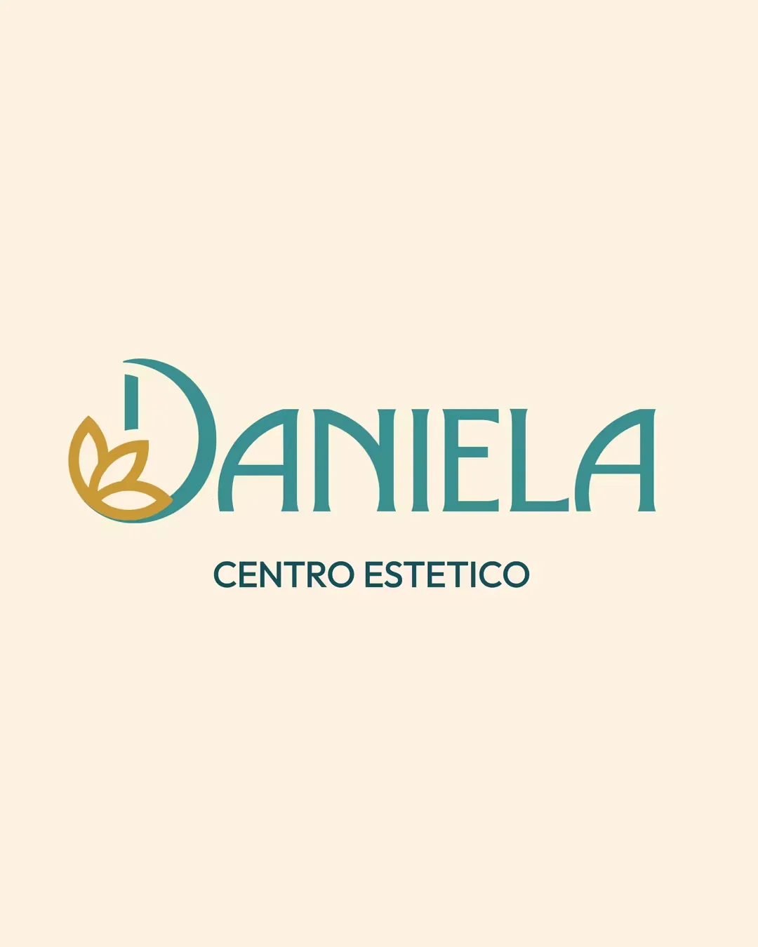 Logo esteso Daniela Centro Estetico in turchese e oro